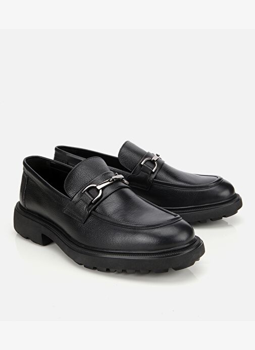 Erkek Deri Siyah Tokalı Günlük Loafer 02AYH314000A100 - Görsel 3