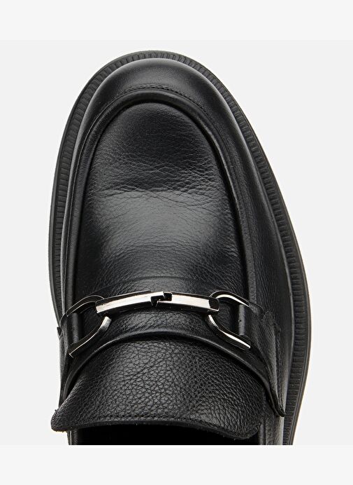 Erkek Deri Siyah Tokalı Günlük Loafer 02AYH314000A100 - Görsel 6