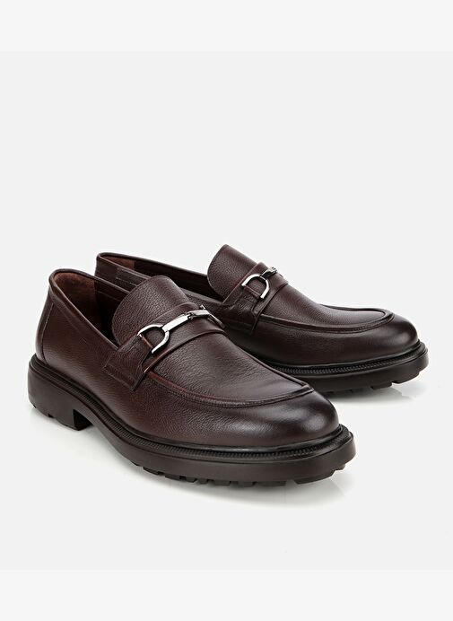 Erkek Deri Kahverengi Tokalı Günlük Loafer 02AYH314000A480 - Görsel 3