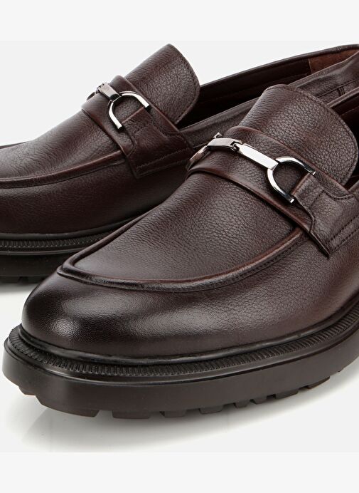 Erkek Deri Kahverengi Tokalı Günlük Loafer 02AYH314000A480 - Görsel 4