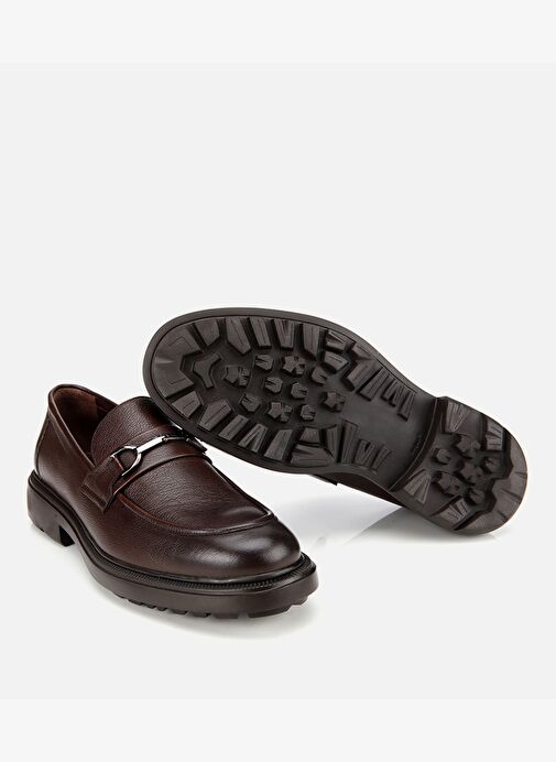Erkek Deri Kahverengi Tokalı Günlük Loafer 02AYH314000A480 - Görsel 7