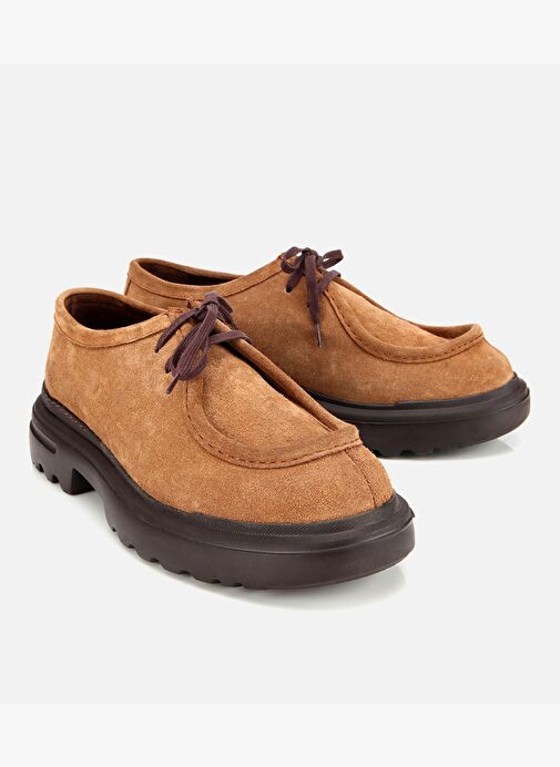 Erkek Süet Deri Taba Yüksek Tabanlı Günlük Ayakkabı 02AYH314010A340 - Görsel 3