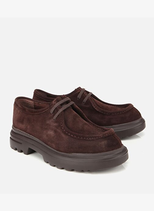 Erkek Süet Deri Kahverengi Yüksek Tabanlı Günlük Ayakkabı 02AYH314010A480 - Görsel 3