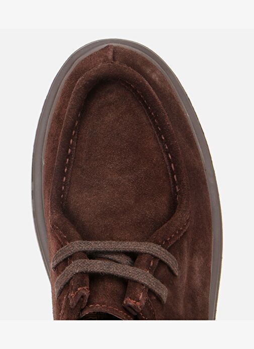 Erkek Süet Deri Kahverengi Yüksek Tabanlı Günlük Ayakkabı 02AYH314010A480 - Görsel 6