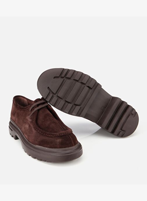 Erkek Süet Deri Kahverengi Yüksek Tabanlı Günlük Ayakkabı 02AYH314010A480 - Görsel 7