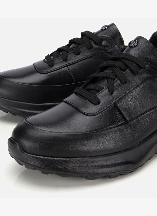 Erkek Deri Siyah Yumuşak Dokulu Yüksek Tabanlı Spor Ayakkabı 02AYH314020A100 - Görsel 4