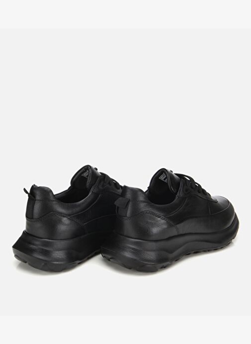 Erkek Deri Siyah Yumuşak Dokulu Yüksek Tabanlı Spor Ayakkabı 02AYH314020A100 - Görsel 5