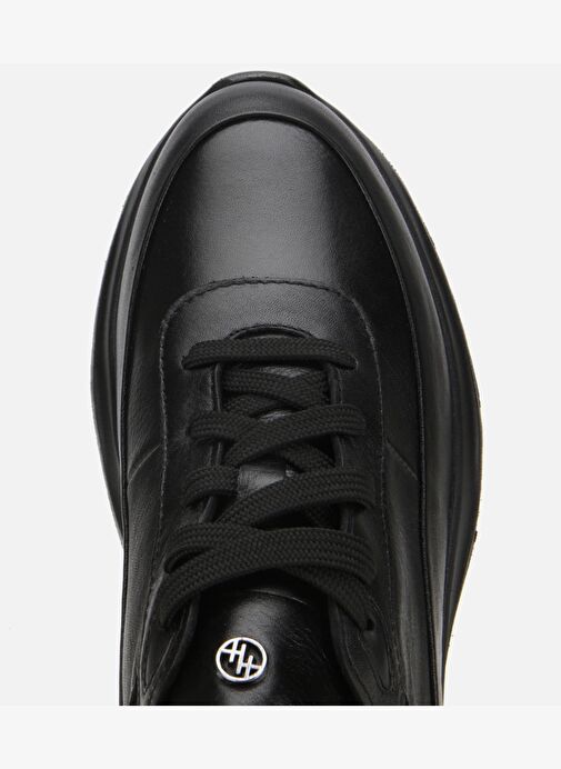 Erkek Deri Siyah Yumuşak Dokulu Yüksek Tabanlı Spor Ayakkabı 02AYH314020A100 - Görsel 6