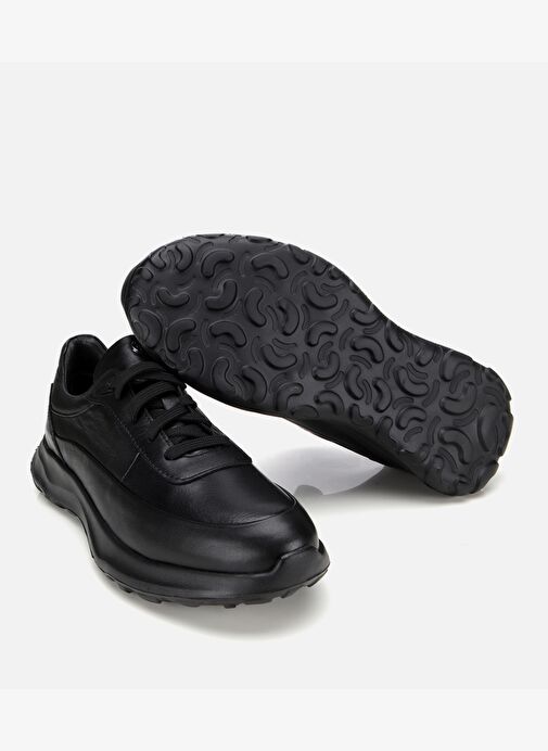 Erkek Deri Siyah Yumuşak Dokulu Yüksek Tabanlı Spor Ayakkabı 02AYH314020A100 - Görsel 7