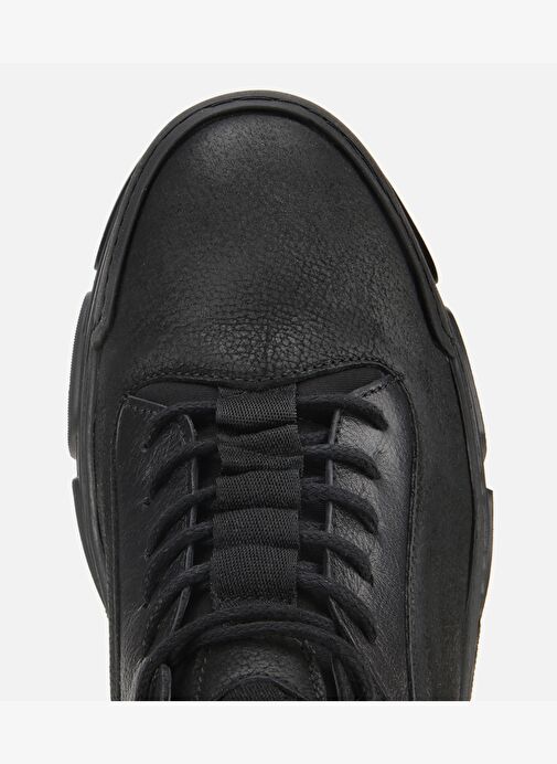 Erkek Nubuk Deri Siyah Comfort Spor Ayakkabı 02AYH314040A100 - Görsel 6