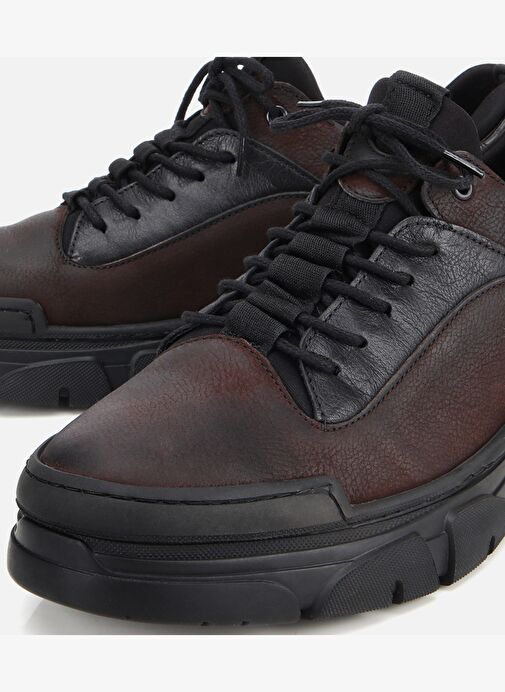 Erkek Nubuk Deri Kahverengi Comfort Spor Ayakkabı 02AYH314040A480 - Görsel 4