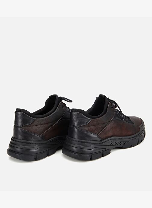 Erkek Nubuk Deri Kahverengi Comfort Spor Ayakkabı 02AYH314040A480 - Görsel 5