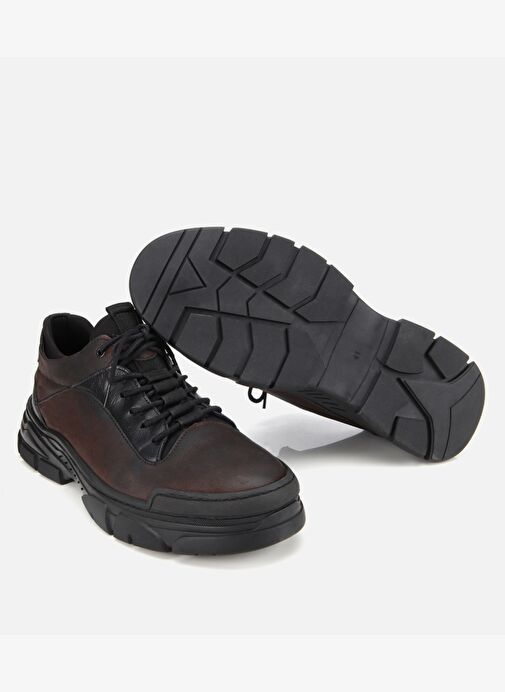 Erkek Nubuk Deri Kahverengi Comfort Spor Ayakkabı 02AYH314040A480 - Görsel 7