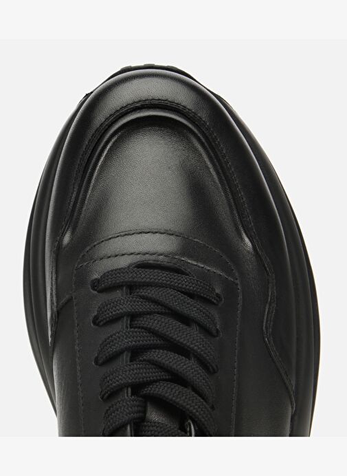 Erkek Deri Siyah Comfort Yüksek Tabanlı Spor Ayakkabı 02AYH314090A100 - Görsel 6