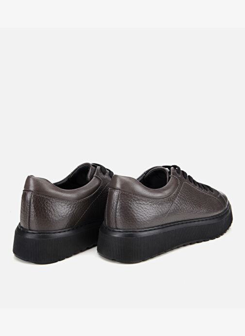 Erkek Deri Gri Kalın Tabanlı Spor Ayakkabı 02AYH314110A250 - Görsel 5