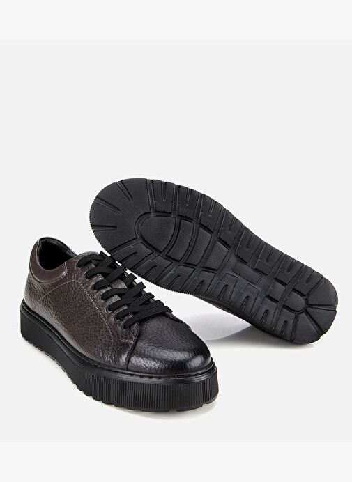 Erkek Deri Gri Kalın Tabanlı Spor Ayakkabı 02AYH314110A250 - Görsel 7