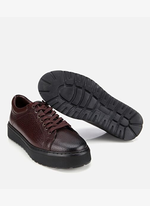 Erkek Deri Kahverengi Kalın Tabanlı Spor Ayakkabı 02AYH314110A480 - Görsel 7