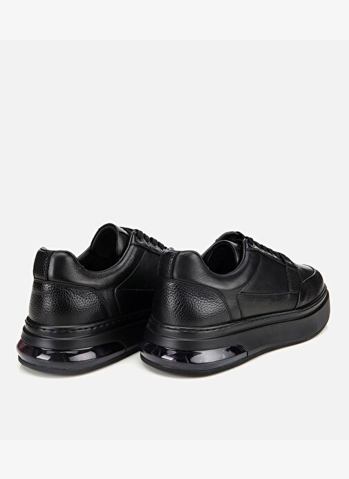 Erkek Deri Siyah Esnek Tabanlı Comfort Spor Ayakkabı 02AYH314130A100 - Görsel 5