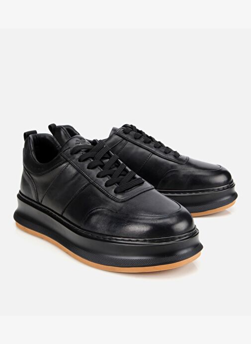 Erkek Deri Siyah Yumuşak Dokulu Günlük Ayakkabı 02AYH314150A100 - Görsel 3