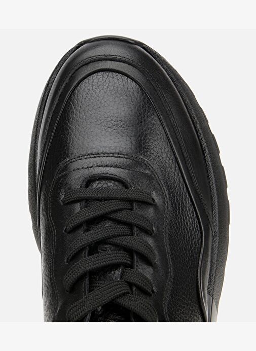 Erkek Deri Siyah Kalın Tabanlı Spor Ayakkabı 02AYH314160A100 - Görsel 6