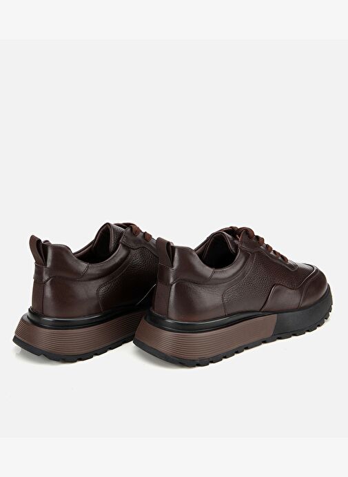 Erkek Deri Kahverengi Kalın Tabanlı Spor Ayakkabı 02AYH314160A480 - Görsel 5