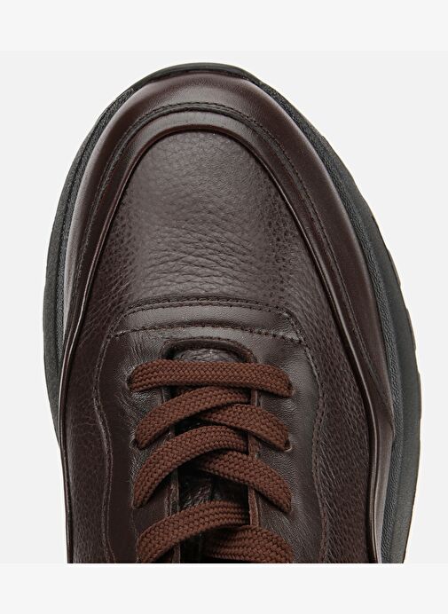 Erkek Deri Kahverengi Kalın Tabanlı Spor Ayakkabı 02AYH314160A480 - Görsel 6