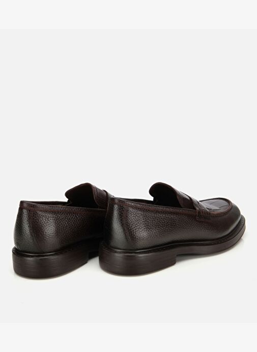 Erkek Deri Kahverengi Kroko Detaylı Klasik Loafer 02AYH315320A480 - Görsel 5