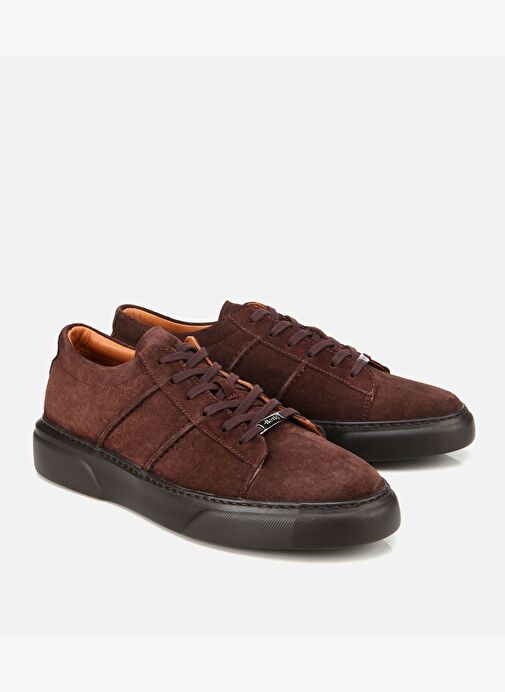 Erkek Süet Deri Kahverengi Düz Günlük Ayakkabı 02AYH316650A480 - Görsel 3