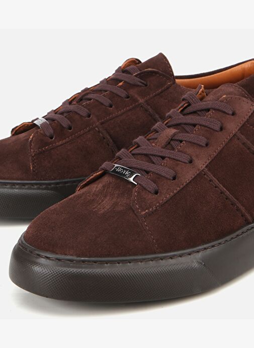 Erkek Süet Deri Kahverengi Düz Günlük Ayakkabı 02AYH316650A480 - Görsel 4