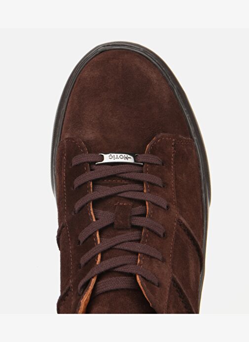 Erkek Süet Deri Kahverengi Düz Günlük Ayakkabı 02AYH316650A480 - Görsel 6