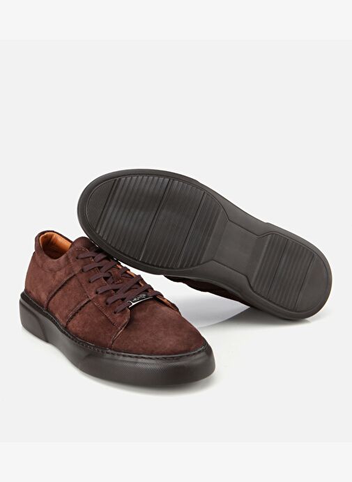 Erkek Süet Deri Kahverengi Düz Günlük Ayakkabı 02AYH316650A480 - Görsel 7