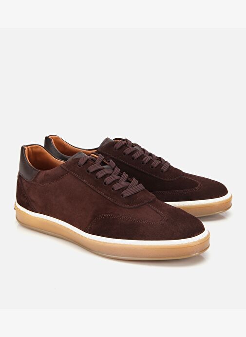 Erkek Süet Deri Kahverengi Düz Günlük Ayakkabı 02AYH317540A480 - Görsel 3