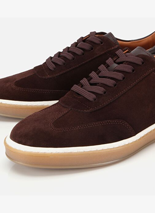 Erkek Süet Deri Kahverengi Düz Günlük Ayakkabı 02AYH317540A480 - Görsel 4