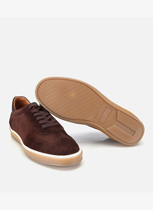 Erkek Süet Deri Kahverengi Düz Günlük Ayakkabı 02AYH317540A480 - Görsel 7