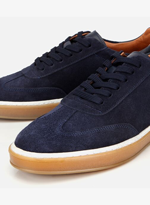 Erkek Süet Deri Lacivert Düz Günlük Ayakkabı 02AYH317540A680 - Görsel 4