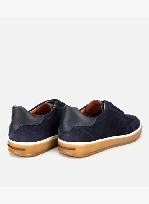 Erkek Süet Deri Lacivert Düz Günlük Ayakkabı 02AYH317540A680 - Görsel 5