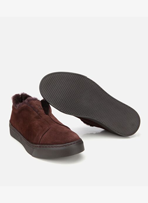 Erkek Süet Deri Kahverengi İçi Kürklü Günlük Ayakkabı 02AYH317550A480 - Görsel 8