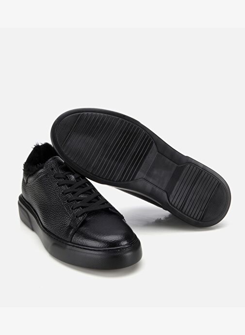 Erkek Deri Siyah İçi Kürklü Düz Günlük Ayakkabı 02AYH317560A100 - Görsel 7