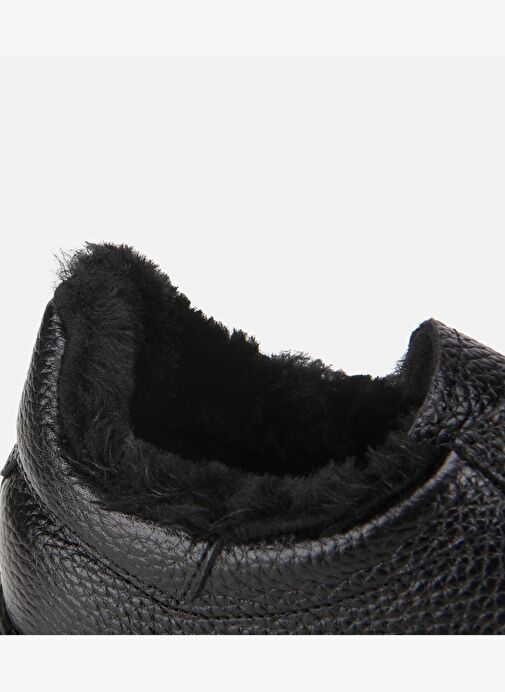 Erkek Deri Siyah İçi Kürklü Düz Günlük Ayakkabı 02AYH317560A100 - Görsel 8