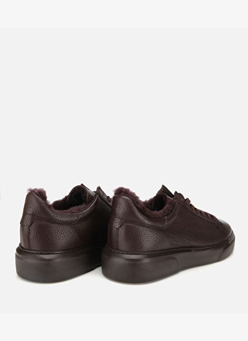 Erkek Deri Kahverengi İçi Kürklü Düz Günlük Ayakkabı 02AYH317560A480 - Görsel 5