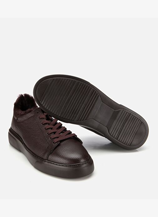 Erkek Deri Kahverengi İçi Kürklü Düz Günlük Ayakkabı 02AYH317560A480 - Görsel 7