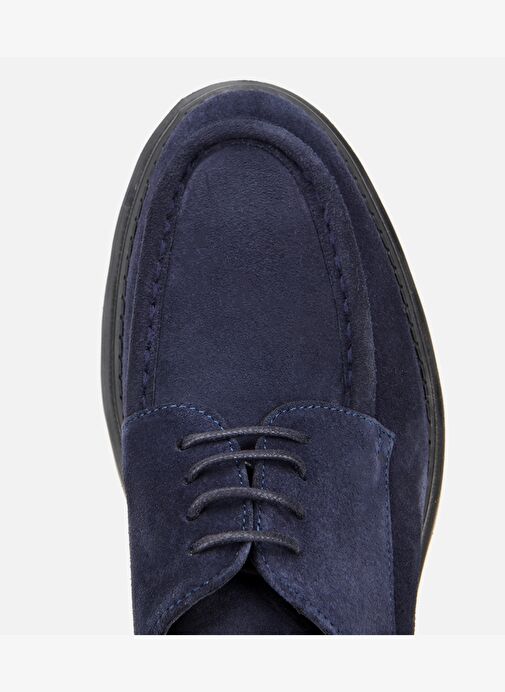 Erkek Süet Deri Lacivert Dikiş Detaylı Kalın Tabanlı Günlük Ayakkabı 02AYH318180A680 - Görsel 6