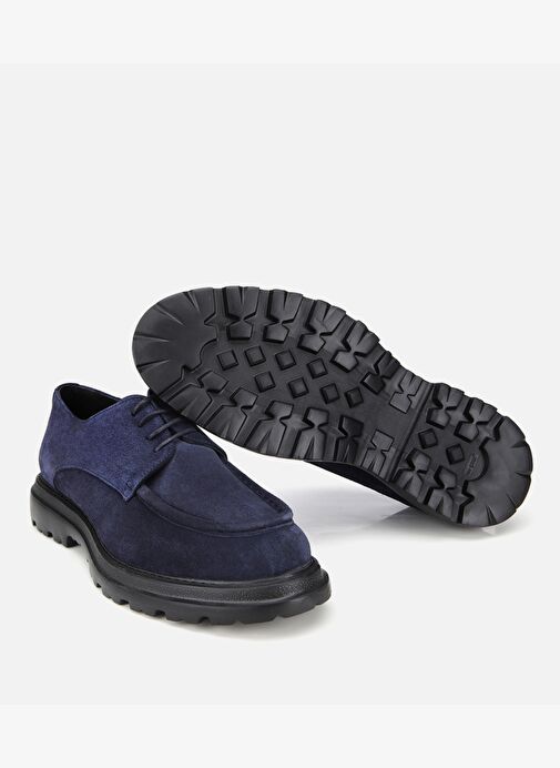 Erkek Süet Deri Lacivert Dikiş Detaylı Kalın Tabanlı Günlük Ayakkabı 02AYH318180A680 - Görsel 7