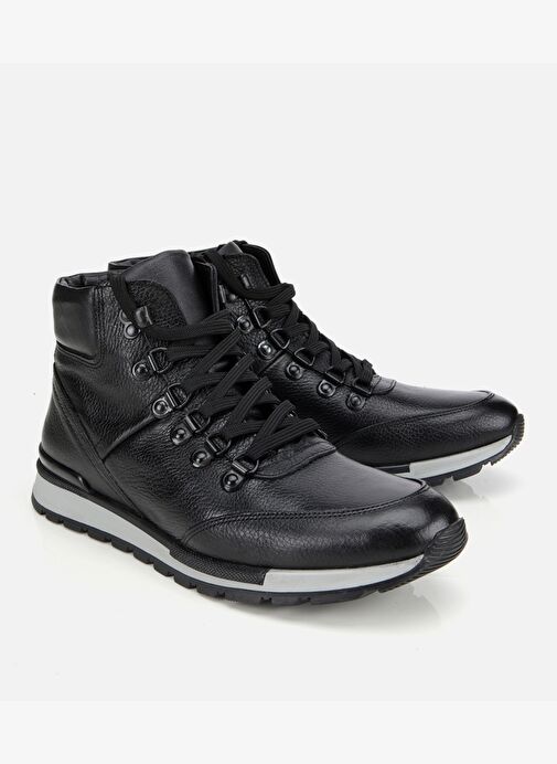 Erkek Deri Siyah Rahat Kalın Tabanlı Casual Bot 02BOH284830A100 - Görsel 3