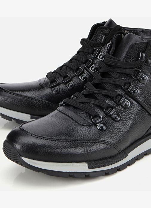 Erkek Deri Siyah Rahat Kalın Tabanlı Casual Bot 02BOH284830A100 - Görsel 4