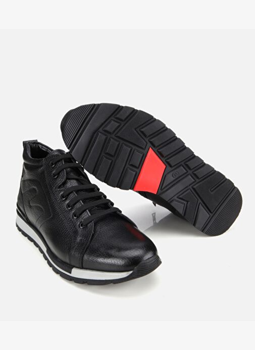 Erkek Deri Siyah Rahat Casual Bot 02BOH284840A100 - Görsel 7