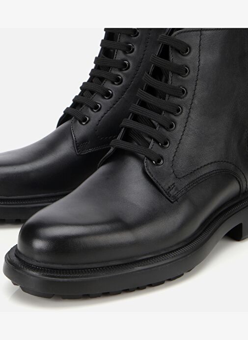 Erkek Deri Siyah Fermuarlı Kalın Tabanlı Casual Bot 02BOH311940A100 - Görsel 4