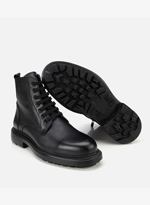 Erkek Deri Siyah Fermuarlı Kalın Tabanlı Casual Bot 02BOH311940A100 - Görsel 7
