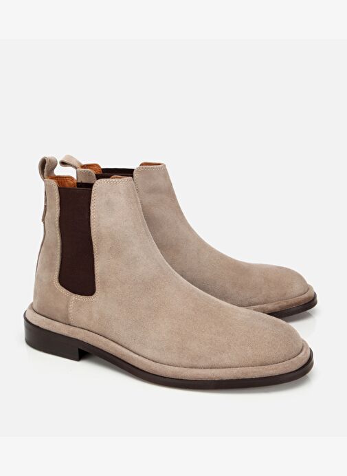 Erkek Süet Deri Bej Lastik Detaylı Chelsea Bot 02BOH312240A310 - Görsel 3