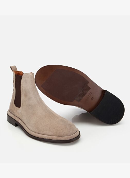 Erkek Süet Deri Bej Lastik Detaylı Chelsea Bot 02BOH312240A310 - Görsel 7